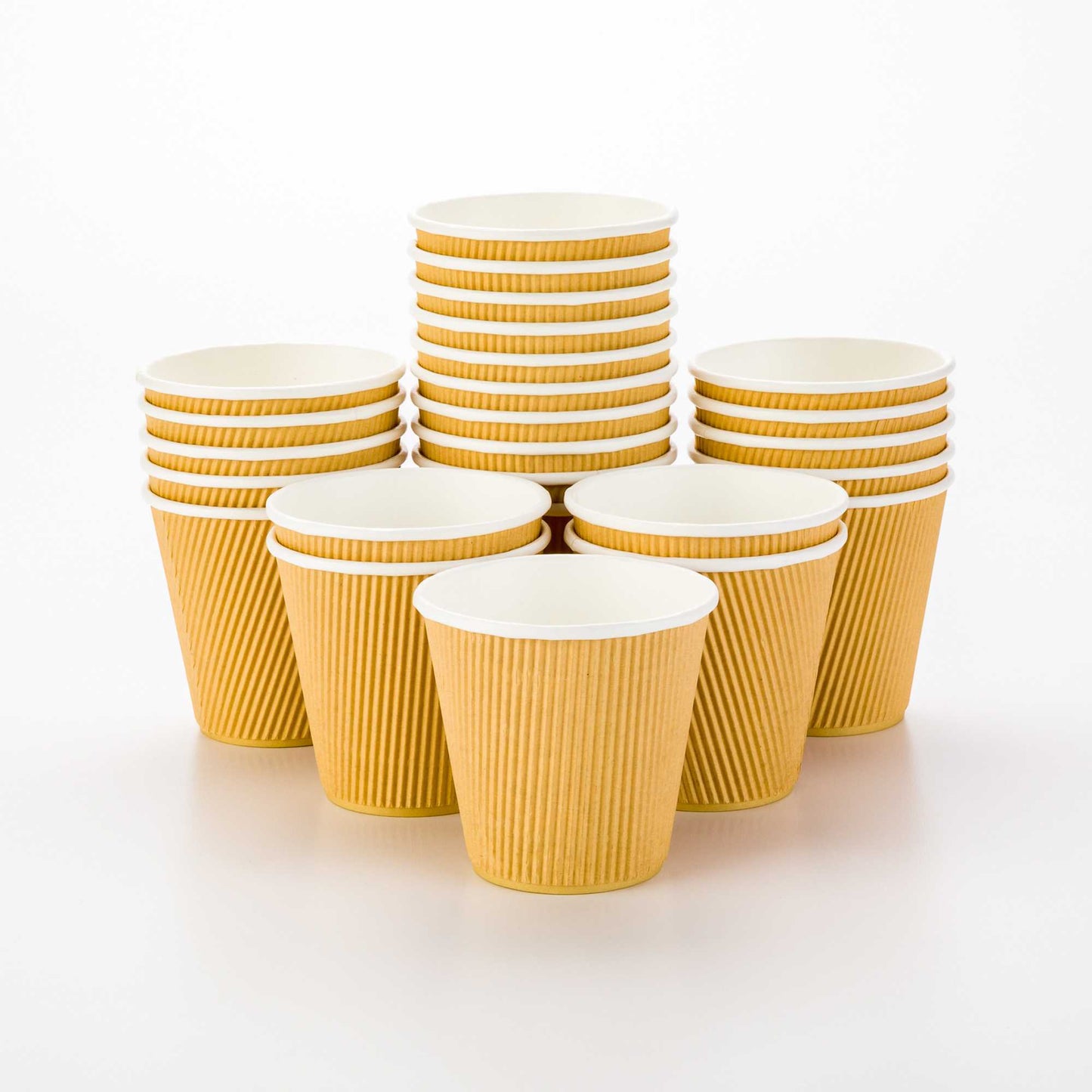 Restpresso 8 oz Kraft Paper Coffee Cup - Ripple Wall - 3 1/2" x 3 1/2" x 3 1/4" - 500 count box