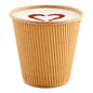 Restpresso 8 oz Kraft Paper Coffee Cup - Ripple Wall - 3 1/2" x 3 1/2" x 3 1/4" - 500 count box