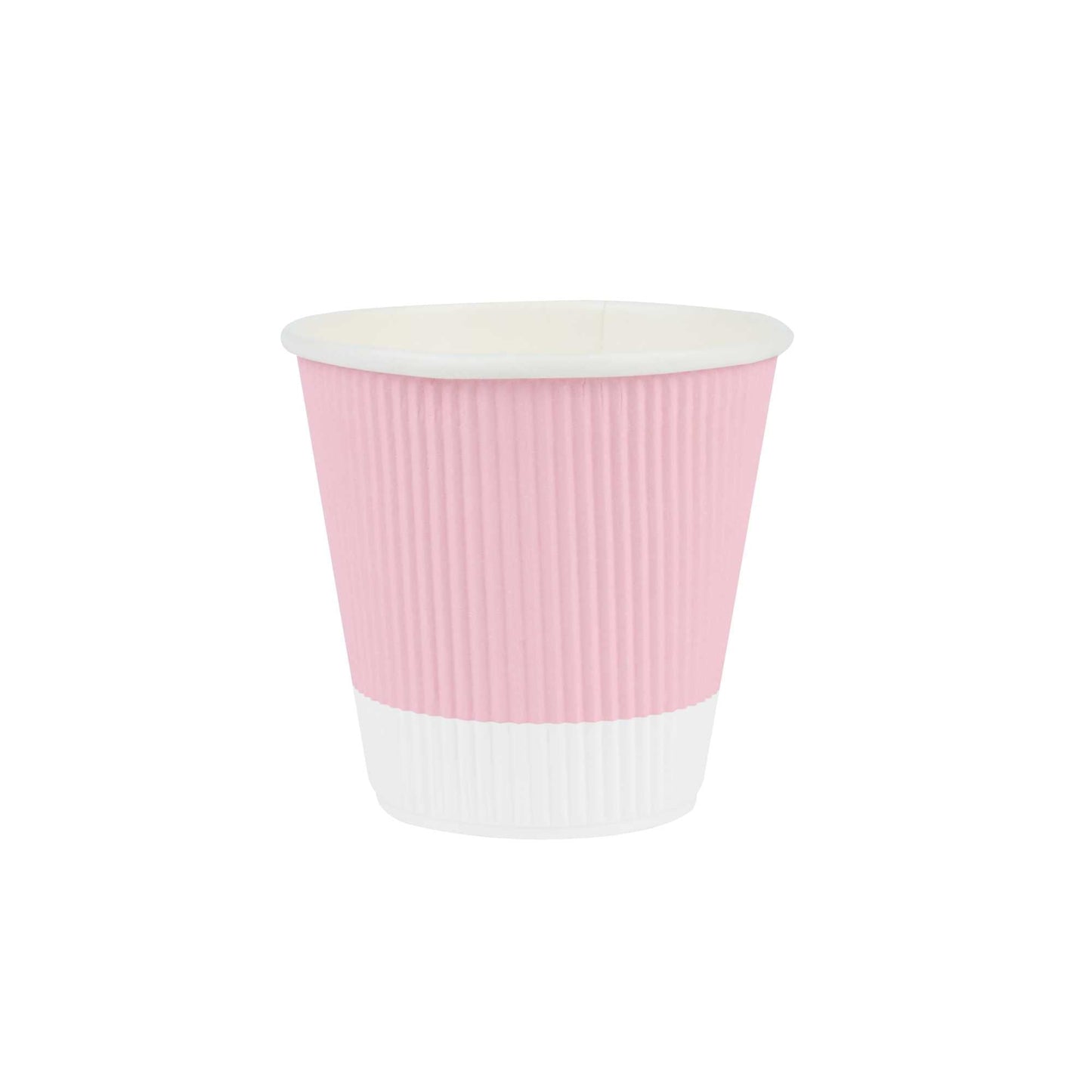 Restpresso 8 oz Light Pink Paper Coffee Cup - Ripple Wall - 3 1/2" x 3 1/2" x 3 1/4" - 25 count box