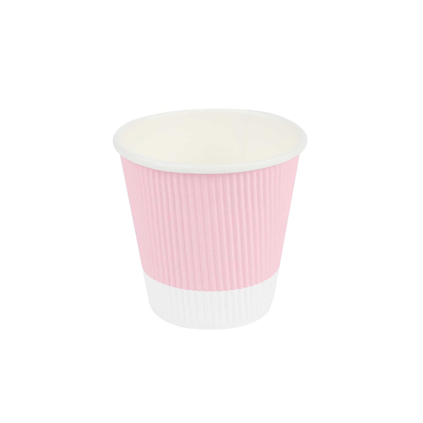 Restpresso 8 oz Light Pink Paper Coffee Cup - Ripple Wall - 3 1/2" x 3 1/2" x 3 1/4" - 500 count box