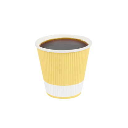 Restpresso 8 oz Light Yellow Paper Coffee Cup - Ripple Wall - 3 1/2" x 3 1/2" x 3 1/4" - 500 count box