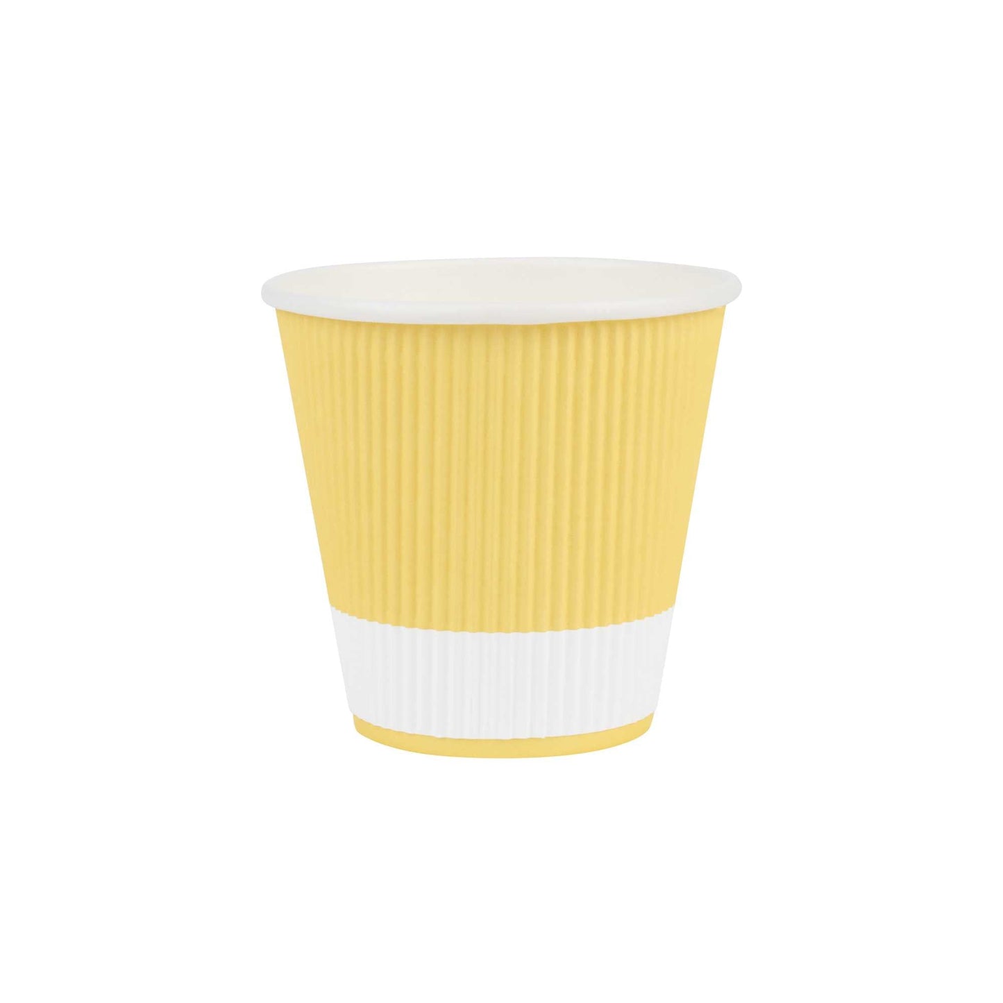 Restpresso 8 oz Light Yellow Paper Coffee Cup - Ripple Wall - 3 1/2" x 3 1/2" x 3 1/4" - 500 count box