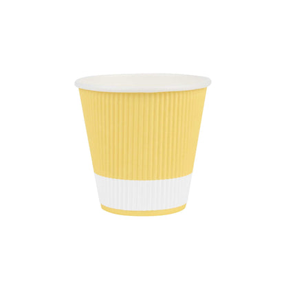 Restpresso 8 oz Light Yellow Paper Coffee Cup - Ripple Wall - 3 1/2" x 3 1/2" x 3 1/4" - 500 count box
