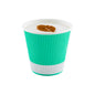 Restpresso 8 oz Light Green Paper Coffee Cup - Ripple Wall - 3 1/2" x 3 1/2" x 3 1/4" - 25 count box