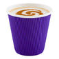 Restpresso 8 oz Royal Purple Paper Coffee Cup - Ripple Wall - 3 1/2" x 3 1/2" x 3 1/4" - 25 count box
