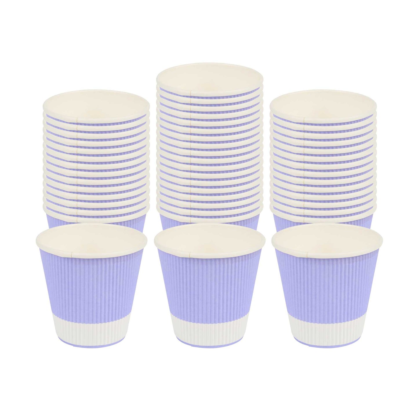Restpresso 8 oz Light Purple Paper Coffee Cup - Ripple Wall - 3 1/2" x 3 1/2" x 3 1/4" - 500 count box