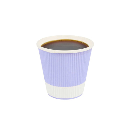 Restpresso 8 oz Light Purple Paper Coffee Cup - Ripple Wall - 3 1/2" x 3 1/2" x 3 1/4" - 25 count box