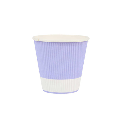 Restpresso 8 oz Light Purple Paper Coffee Cup - Ripple Wall - 3 1/2" x 3 1/2" x 3 1/4" - 25 count box