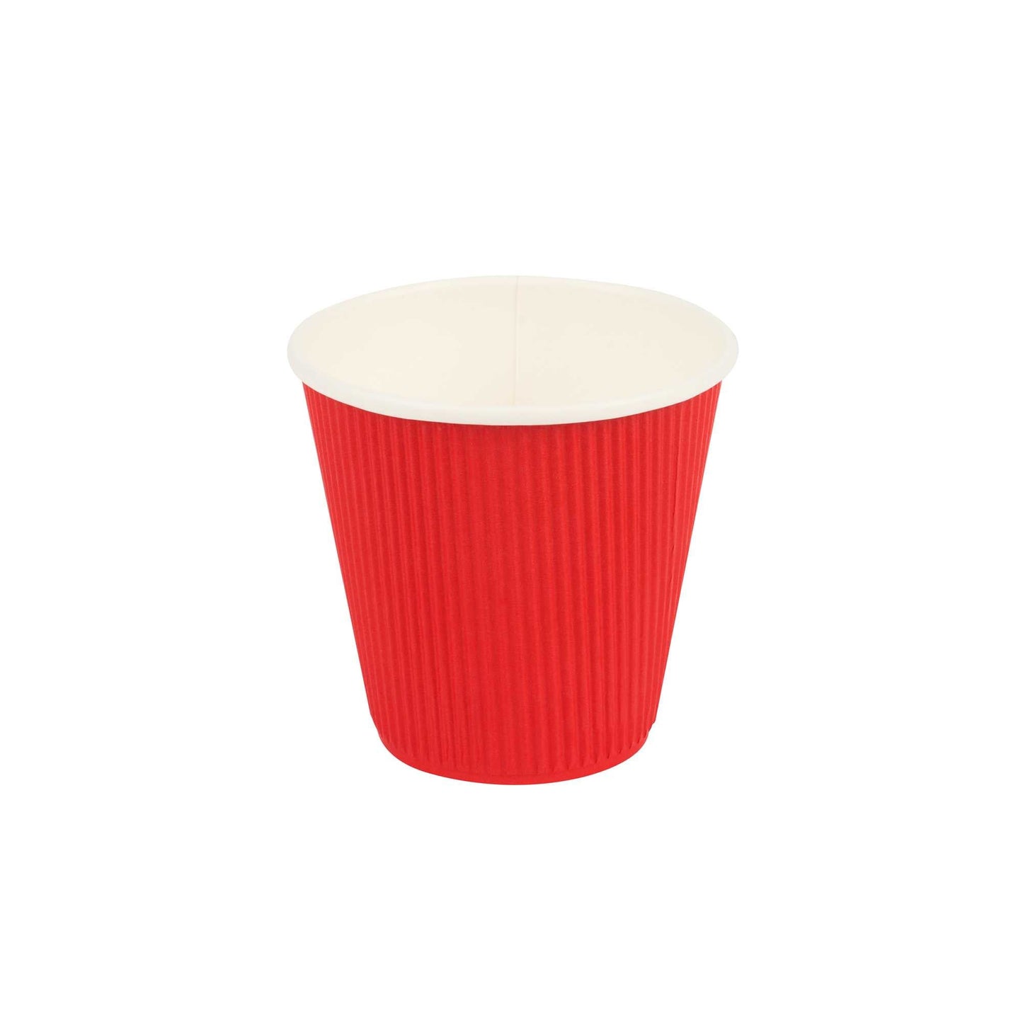 Restpresso 8 oz Red Paper Coffee Cup - Ripple Wall - 3 1/2" x 3 1/2" x 3 1/2" - 25 count box