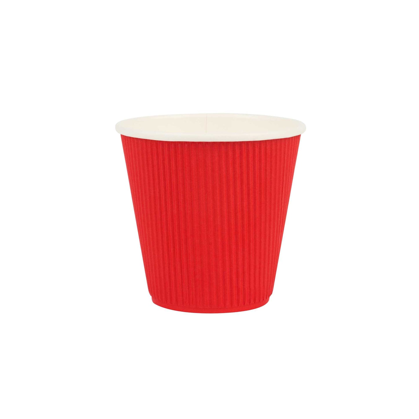 Restpresso 8 oz Red Paper Coffee Cup - Ripple Wall - 3 1/2" x 3 1/2" x 3 1/4" - 500 count box