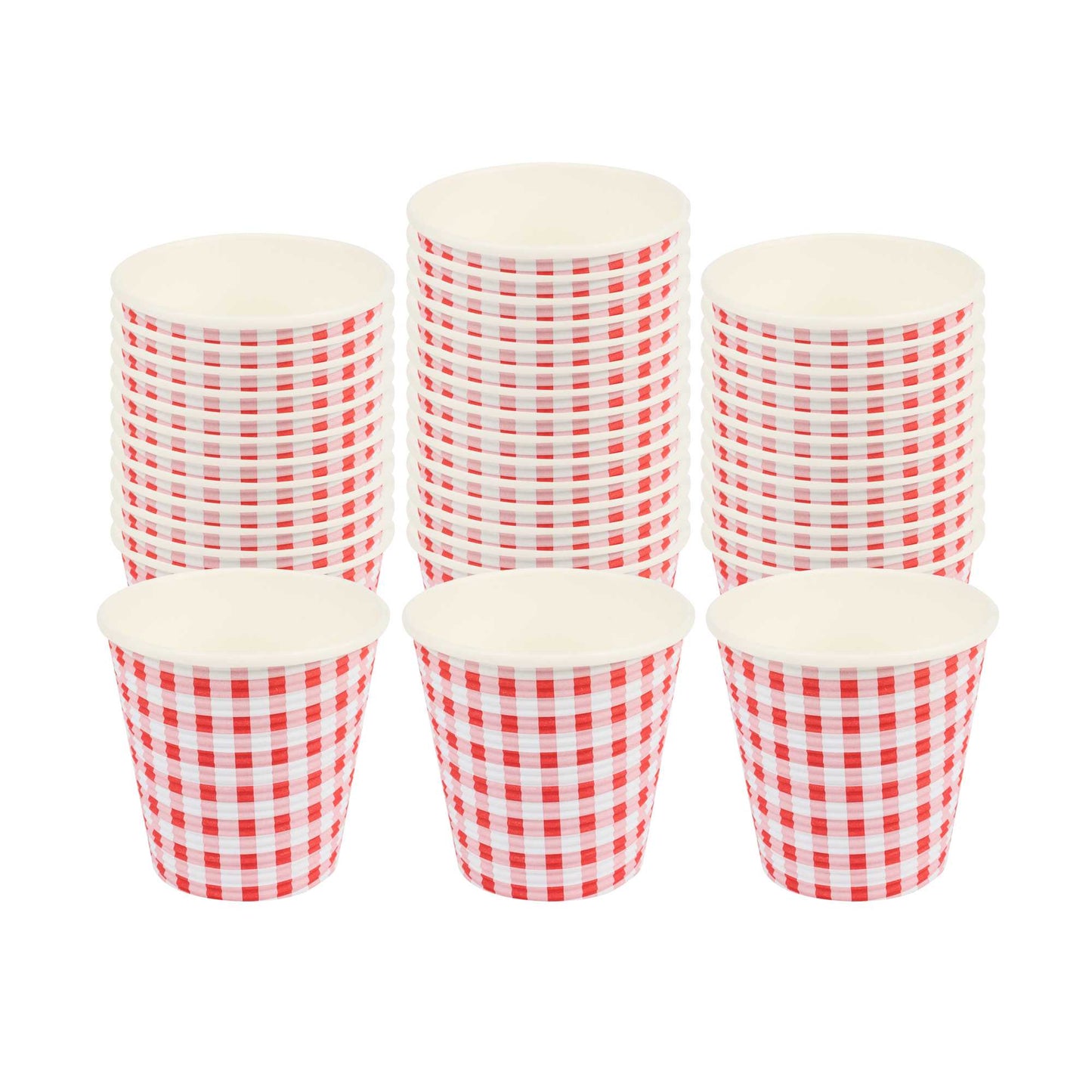 Restpresso 8 oz Picnic Print Paper Coffee Cup - Spiral Wall - 3 1/2" x 3 1/2" x 3 1/4" - 25 count box