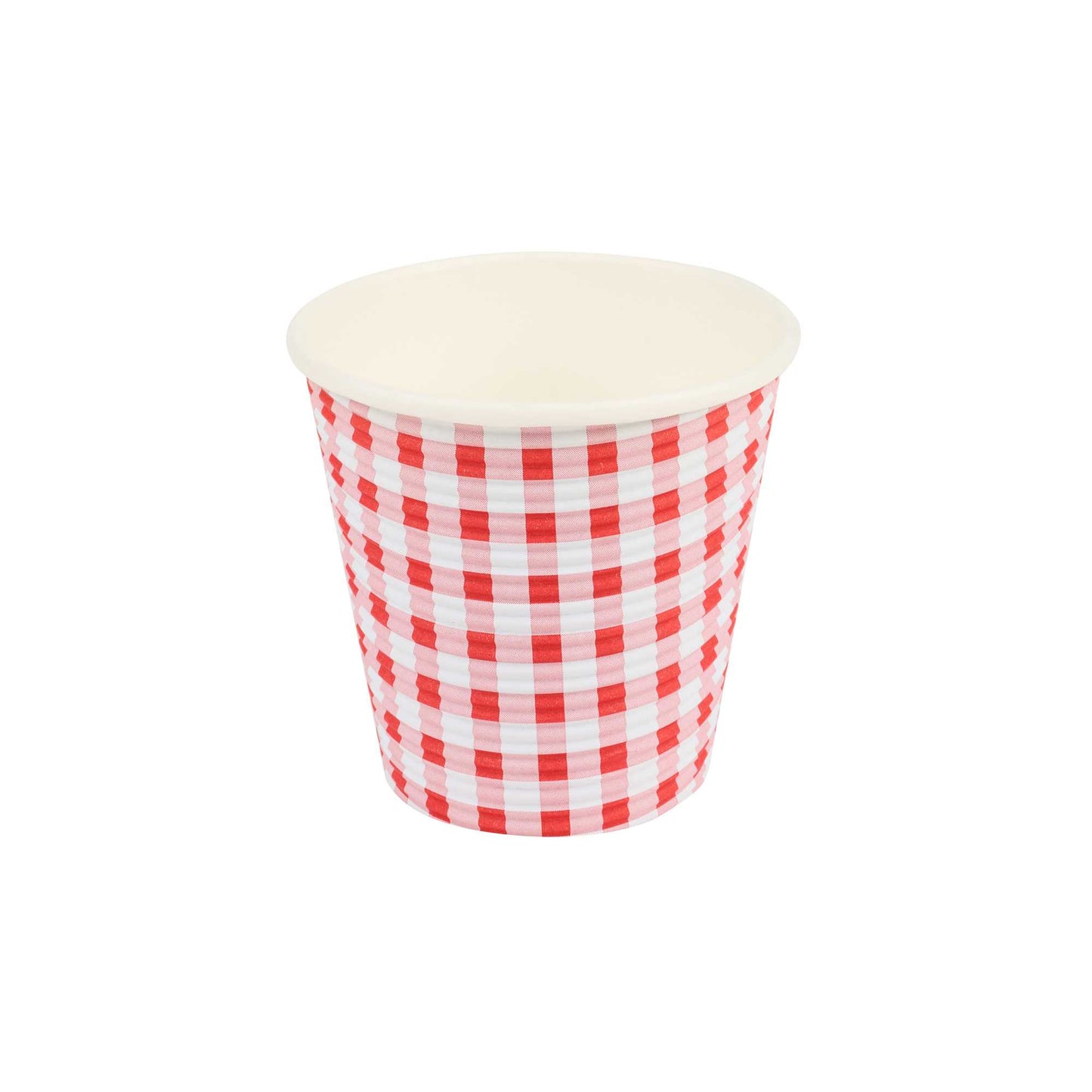 Restpresso 8 oz Picnic Print Paper Coffee Cup - Spiral Wall - 3 1/2" x 3 1/2" x 3 1/4" - 25 count box