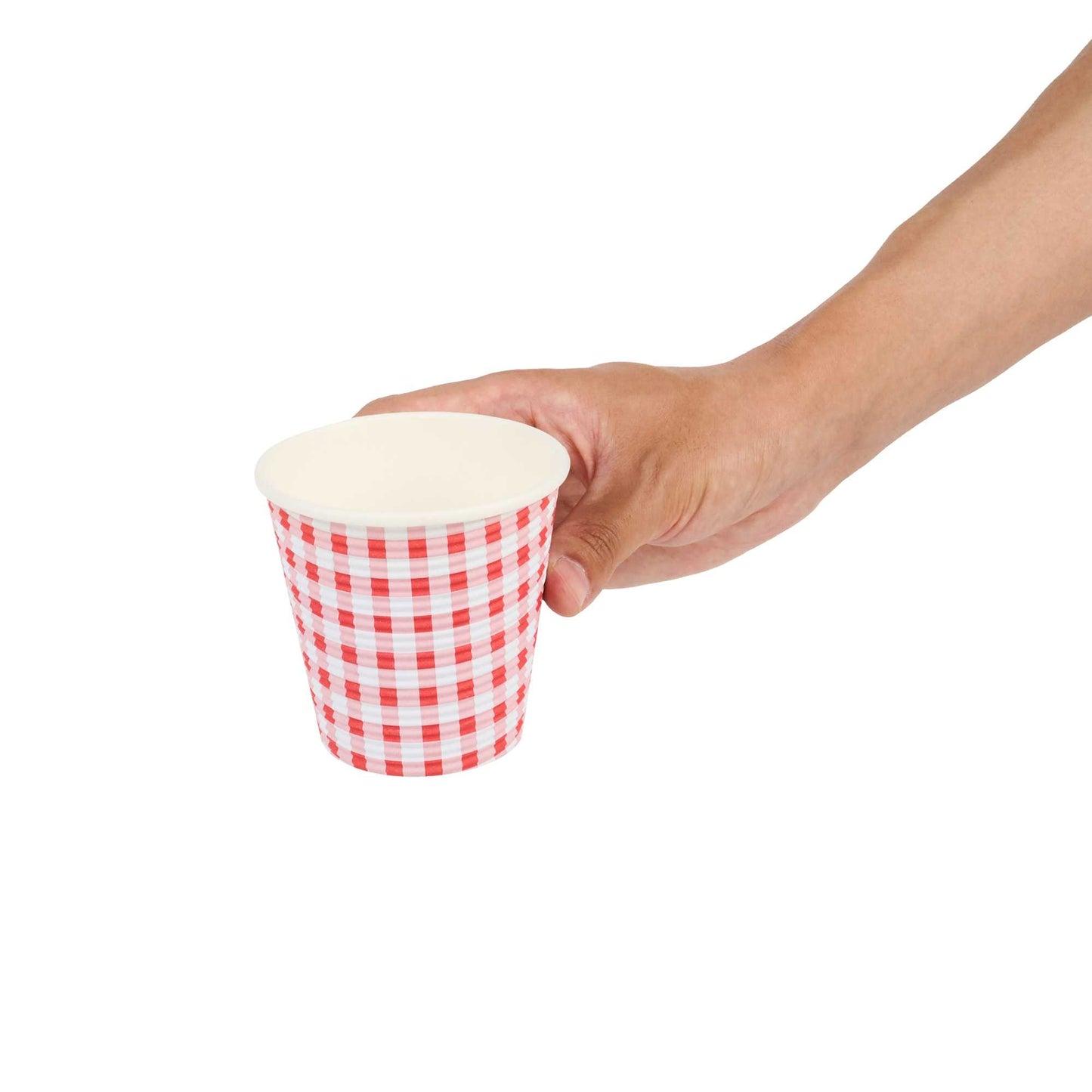 Restpresso 8 oz Picnic Print Paper Coffee Cup - Spiral Wall - 3 1/2" x 3 1/2" x 3 1/4" - 500 count box