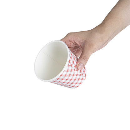 Restpresso 8 oz Picnic Print Paper Coffee Cup - Spiral Wall - 3 1/2" x 3 1/2" x 3 1/4" - 500 count box