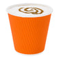 Restpresso 8 oz Tangerine Orange Paper Coffee Cup - Ripple Wall - 3 1/2" x 3 1/2" x 3 1/4" - 25 count box