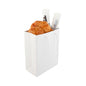 Vogue Rectangle White Paper Medium Shopping and Take Out Bag - Glossy, Rope Handles - 8" x 4" x 10" - 10 count box