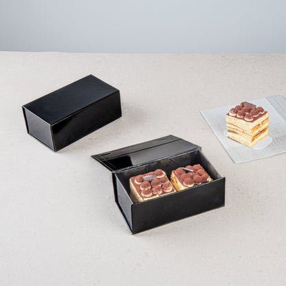 Cater Tek Rectangle Black Paper Small Tic Tac Box - Magnetic - 7" x 4" x 2 3/4" - 10 count box