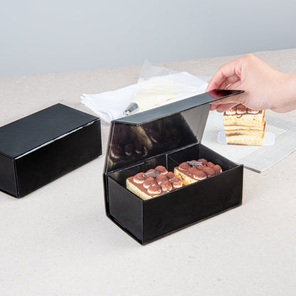 Cater Tek Rectangle Black Paper Small Tic Tac Box - Magnetic - 7" x 4" x 2 3/4" - 10 count box