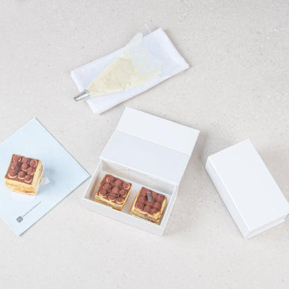 Cater Tek Rectangle White Paper Small Tic Tac Box - Magnetic - 7" x 4" x 2 3/4" - 10 count box
