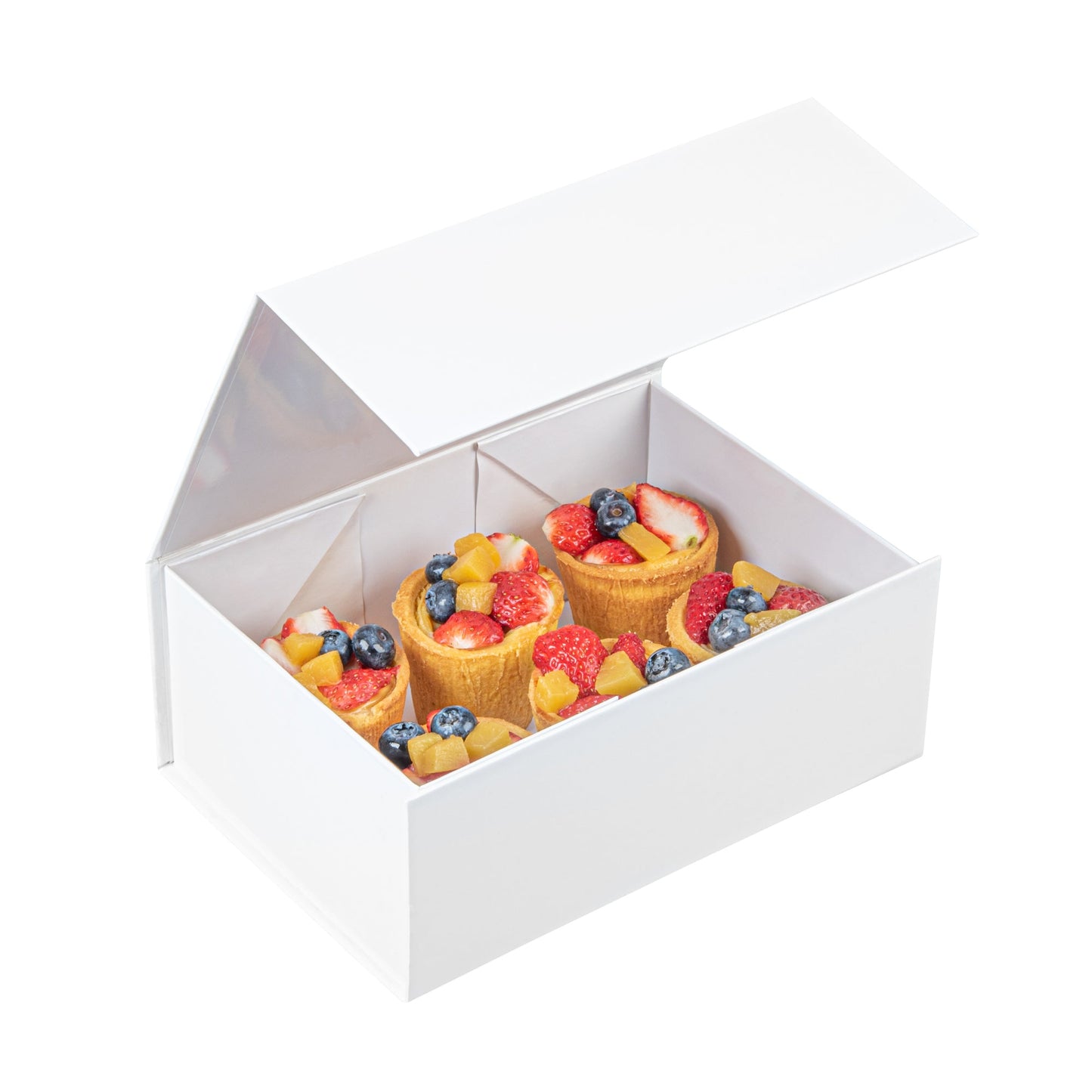 Cater Tek Rectangle White Paper Medium Tic Tac Box - Magnetic - 9" x 6" x 3 1/2" - 10 count box