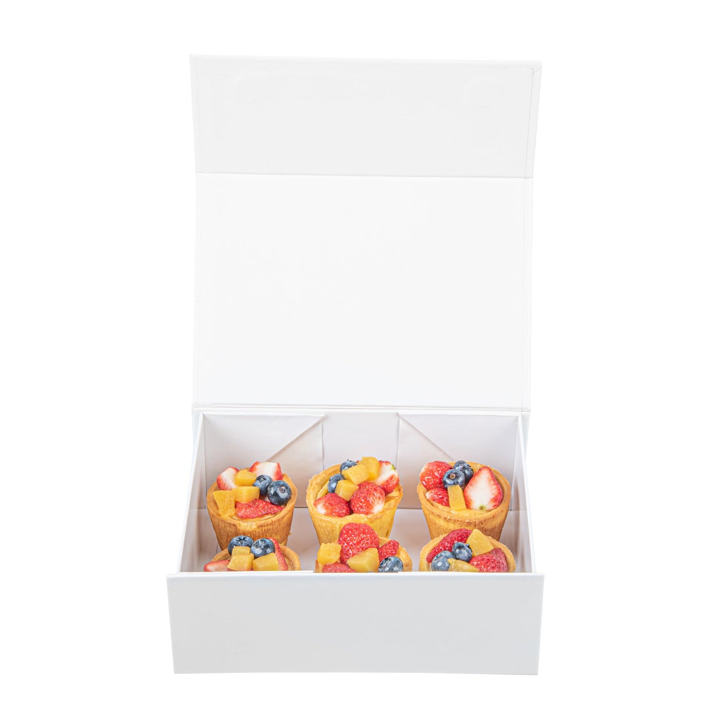 Cater Tek Rectangle White Paper Medium Tic Tac Box - Magnetic - 9" x 6" x 3 1/2" - 10 count box
