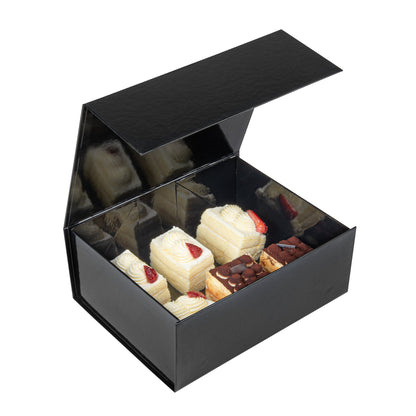 Cater Tek Rectangle Black Paper Large Tic Tac Box - Magnetic - 10 1/2" x 8" x 4" - 10 count box