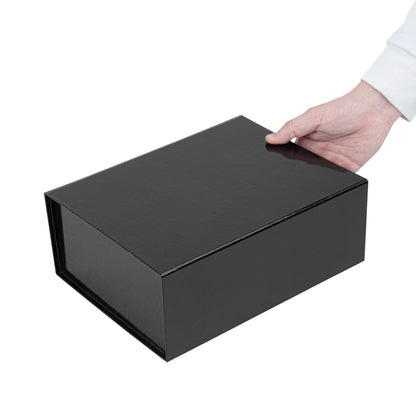Cater Tek Rectangle Black Paper Large Tic Tac Box - Magnetic - 10 1/2" x 8" x 4" - 10 count box