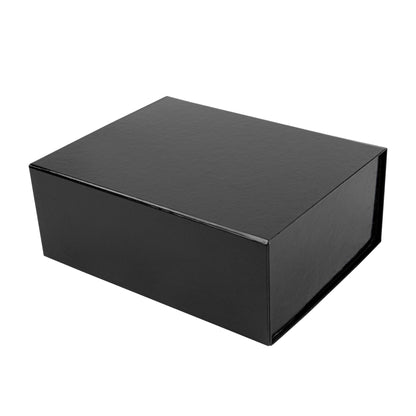 Cater Tek Rectangle Black Paper Large Tic Tac Box - Magnetic - 10 1/2" x 8" x 4" - 10 count box