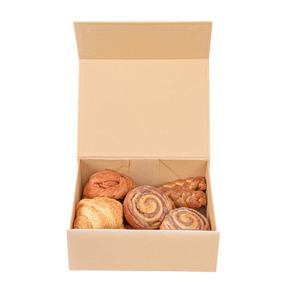 Cater Tek Rectangle Kraft Paper Large Tic Tac Box - Magnetic - 10 1/2" x 8" x 4" - 10 count box