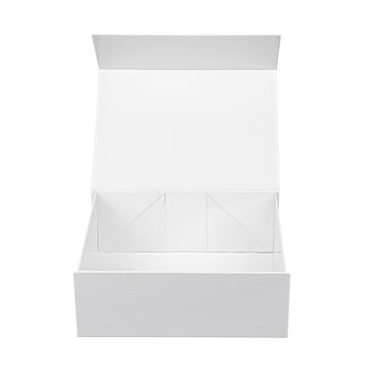 Cater Tek Rectangle White Paper Large Tic Tac Box - Magnetic - 10 1/2" x 8" x 4" - 10 count box