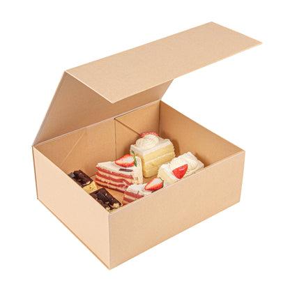 Cater Tek Rectangle Kraft Paper Extra Large Tic Tac Box - Magnetic - 12" x 10" x 5" - 10 count box