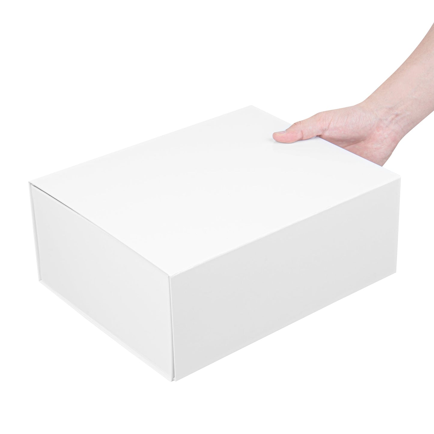 Cater Tek Rectangle White Paper Extra Large Tic Tac Box - Magnetic - 12" x 10" x 5" - 10 count box