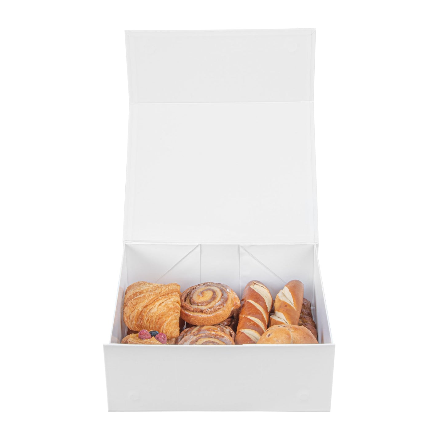 Cater Tek Rectangle White Paper Extra Large Tic Tac Box - Magnetic - 12" x 10" x 5" - 10 count box