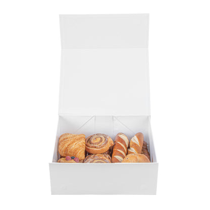 Cater Tek Rectangle White Paper Extra Large Tic Tac Box - Magnetic - 12" x 10" x 5" - 10 count box