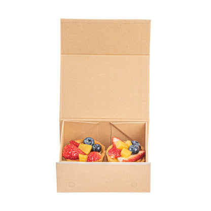 Cater Tek Rectangle Kraft Paper Extra Small Tic Tac Box - Magnetic - 5" x 4" x 2 1/2" - 10 count box