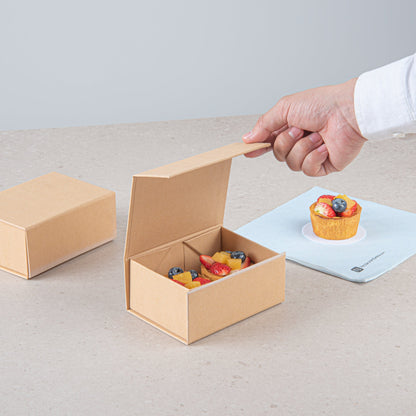 Cater Tek Rectangle Kraft Paper Extra Small Tic Tac Box - Magnetic - 5" x 4" x 2 1/2" - 10 count box