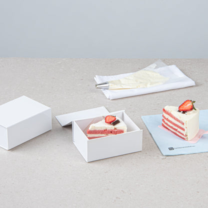 Cater Tek Rectangle White Paper Extra Small Tic Tac Box - Magnetic - 5" x 4" x 2 1/2" - 10 count box