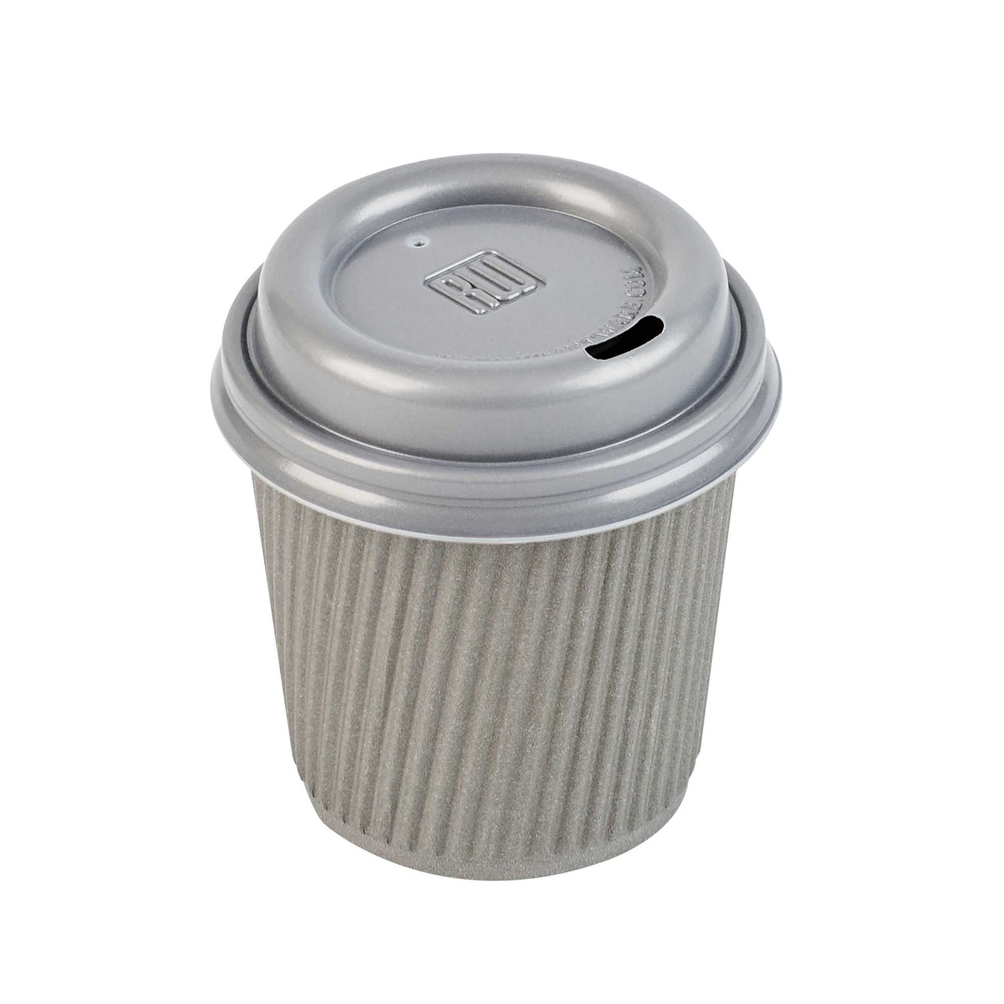 Restpresso Pewter Gray Plastic Coffee Cup Lid - Fits 4 oz - 2 1/2" x 2 1/2" x 3/4" - 25 count box