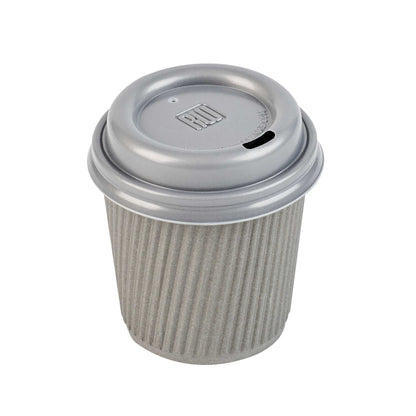 Restpresso Pewter Gray Plastic Coffee Cup Lid - Fits 4 oz - 2 1/2" x 2 1/2" x 3/4" - 25 count box