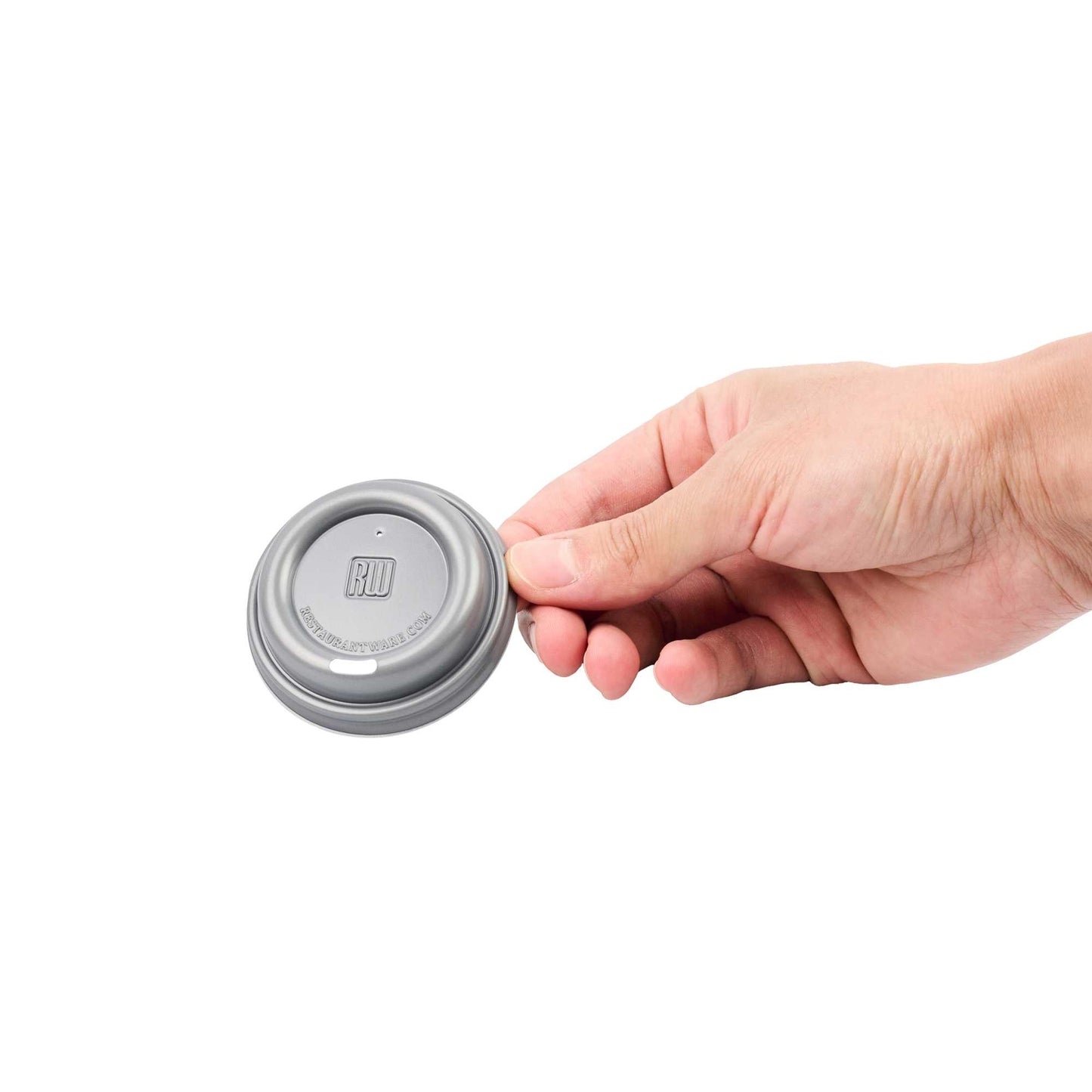 Restpresso Pewter Gray Plastic Coffee Cup Lid - Fits 4 oz - 2 1/2" x 2 1/2" x 3/4" - 25 count box
