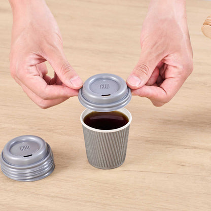Restpresso Pewter Gray Plastic Coffee Cup Lid - Fits 4 oz - 2 1/2" x 2 1/2" x 3/4" - 25 count box