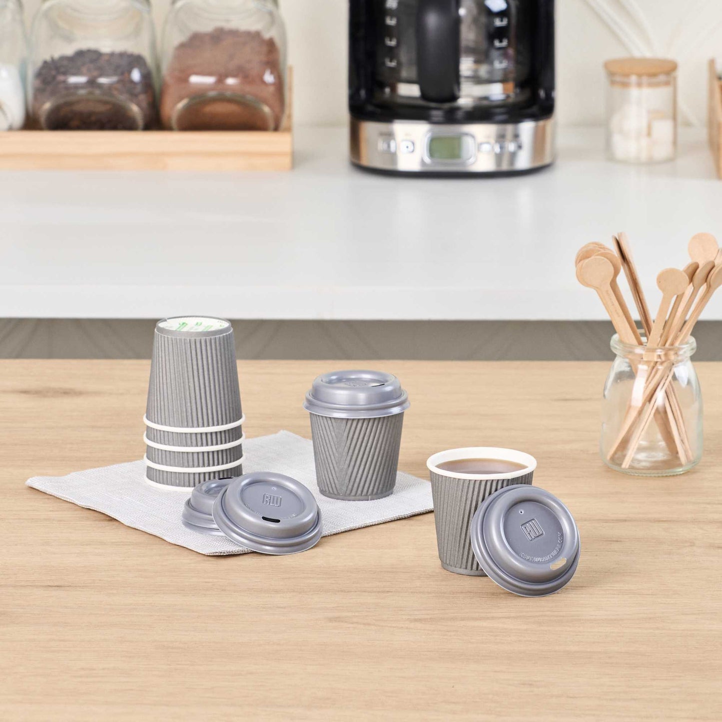 Restpresso Pewter Gray Plastic Coffee Cup Lid - Fits 4 oz - 500 count box