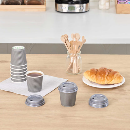 Restpresso Pewter Gray Plastic Coffee Cup Lid - Fits 4 oz - 500 count box