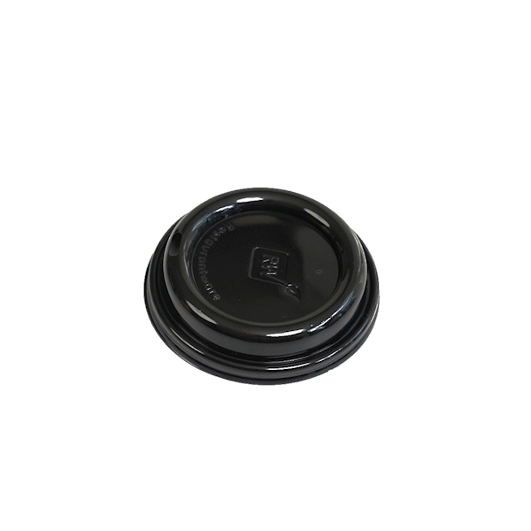 Restpresso Black Plastic Coffee Cup Lid - Fits 8, 12, 16 and 20 oz - 25 count box