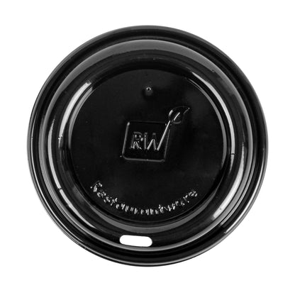 Restpresso Black Plastic Coffee Cup Lid - Fits 8, 12, 16 and 20 oz - 25 count box