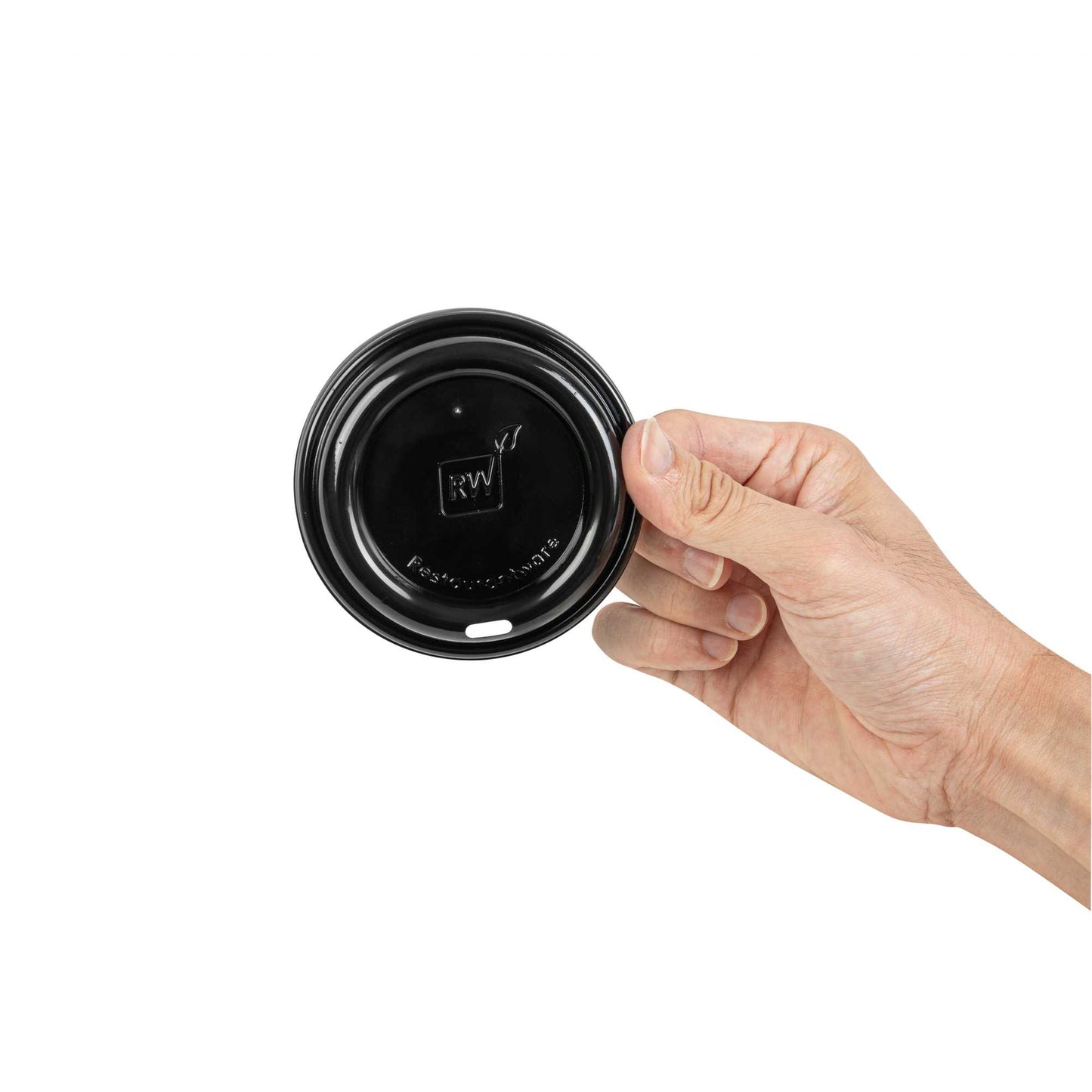 Restpresso Black Plastic Coffee Cup Lid - Fits 8, 12, 16 and 20 oz - 500 count box