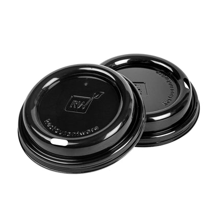 Restpresso Black Plastic Coffee Cup Lid - Fits 8, 12, 16 and 20 oz - 500 count box
