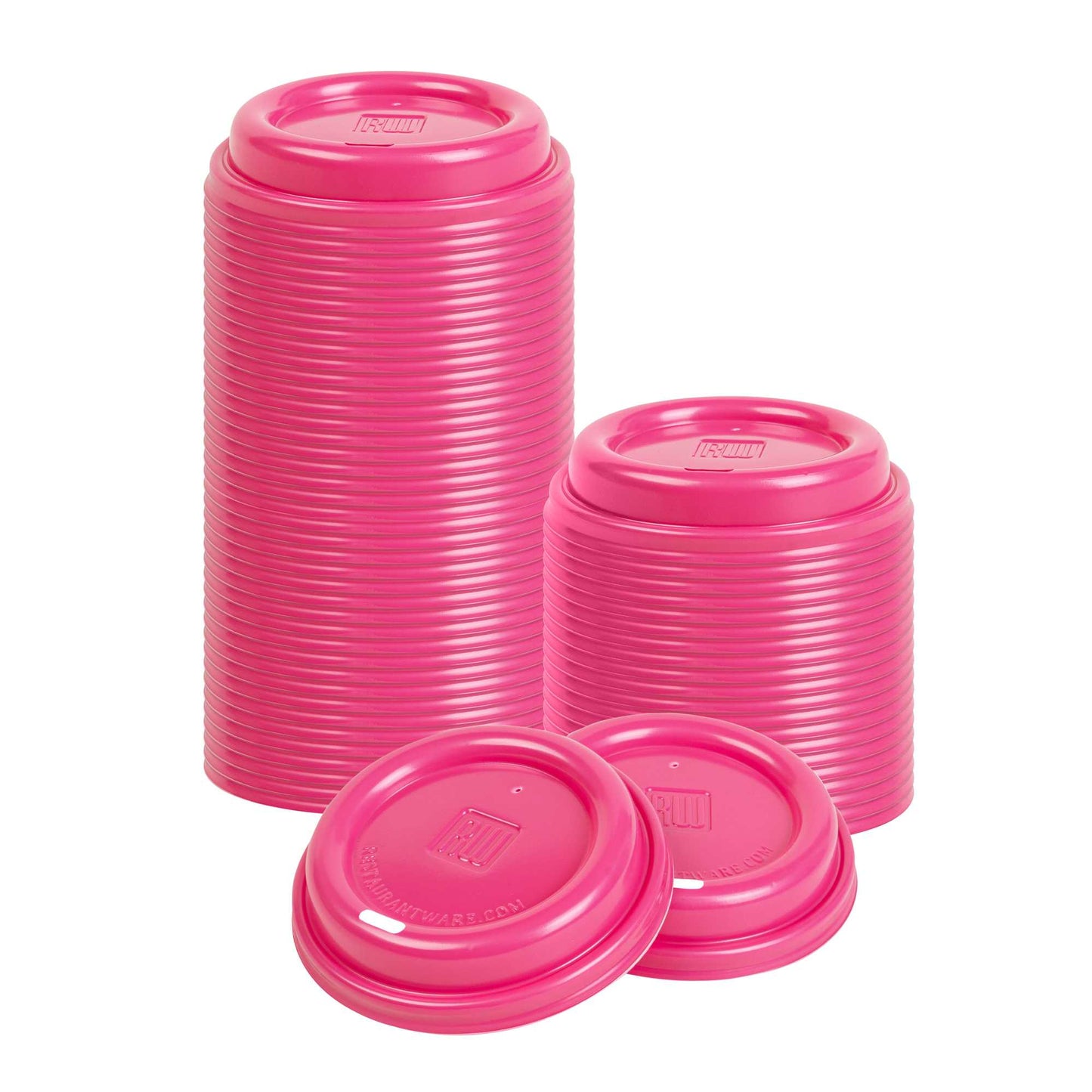 Restpresso Hot Pink Plastic Coffee Cup Lid - Fits 8, 12, 16 and 20 oz - 25 count box