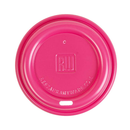 Restpresso Hot Pink Plastic Coffee Cup Lid - Fits 8, 12, 16 and 20 oz - 25 count box
