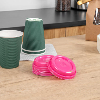 Restpresso Hot Pink Plastic Coffee Cup Lid - Fits 8, 12, 16 and 20 oz - 500 count box
